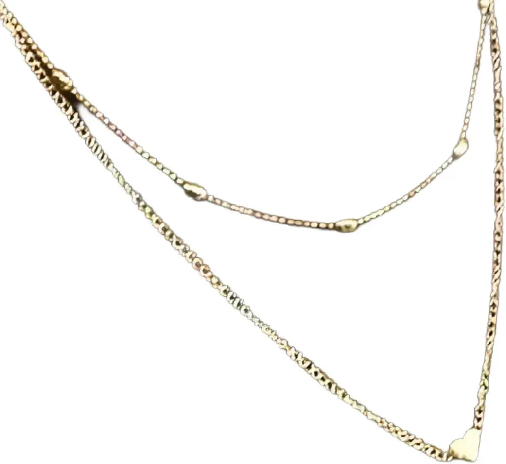 Heart Necklace Heart Pendant Necklace Fashion Double Layer Chain Choker Necklace For Women