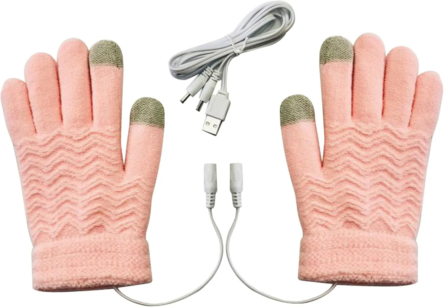 Heated Gloves for Women, USB Charging Knitted Warm Winter Gloves with Touch Screen Function, Womens Heated Gloves