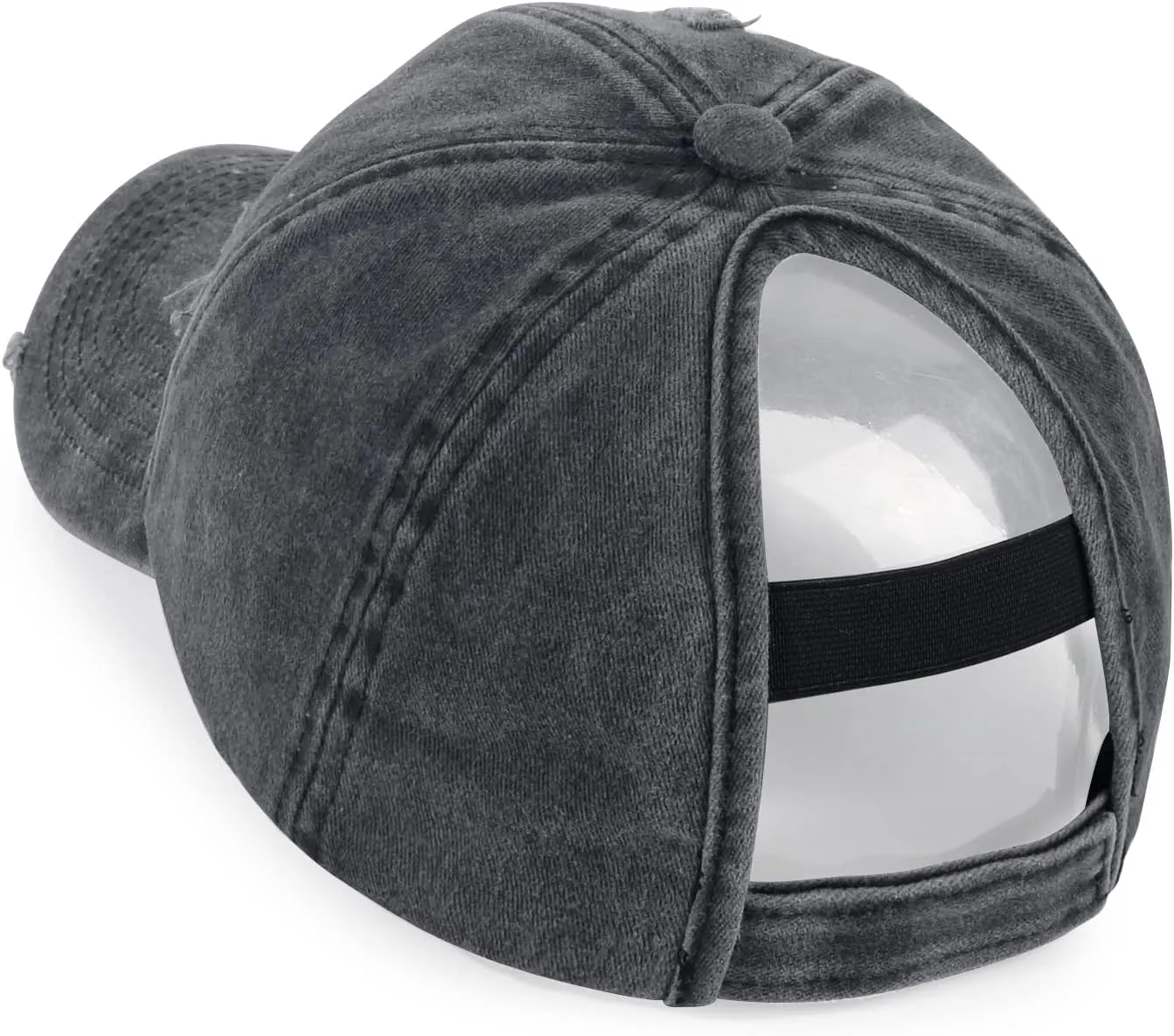 HH HOFNEN Ponytail Hats Womens Washed Distressed Baseball Cap High Ponycaps Cotton Dad Hat with Ponytail Hole