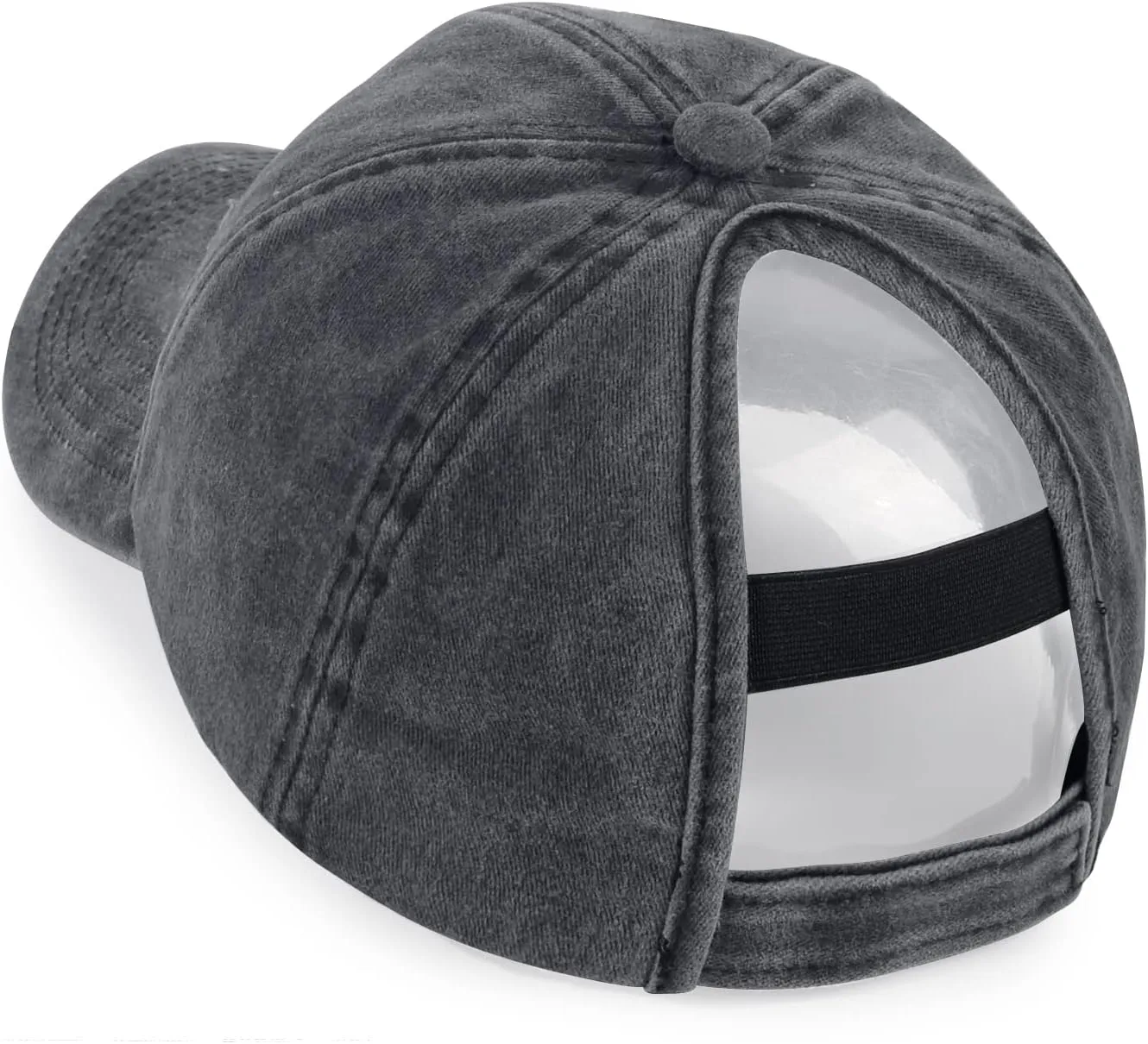 HH HOFNEN Ponytail Hats Womens Washed Distressed Baseball Cap High Ponycaps Cotton Dad Hat with Ponytail Hole
