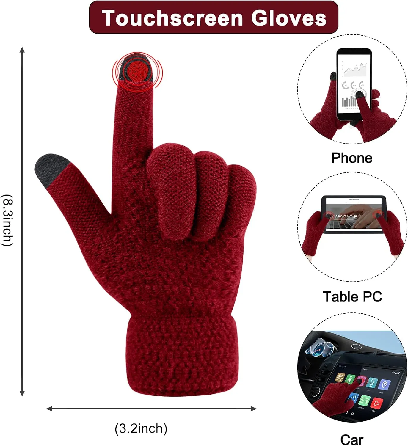 Hicdaw Womens Winter Hats Gloves Scarf Set Winter Hats for Women Beanie Hat Circle Loop Scarf Glove