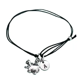 Hippo cord bracelet, hippo charm bracelet, adjustable bracelet, charm bracelet, personalized bracelet, initial bracelet, monogram