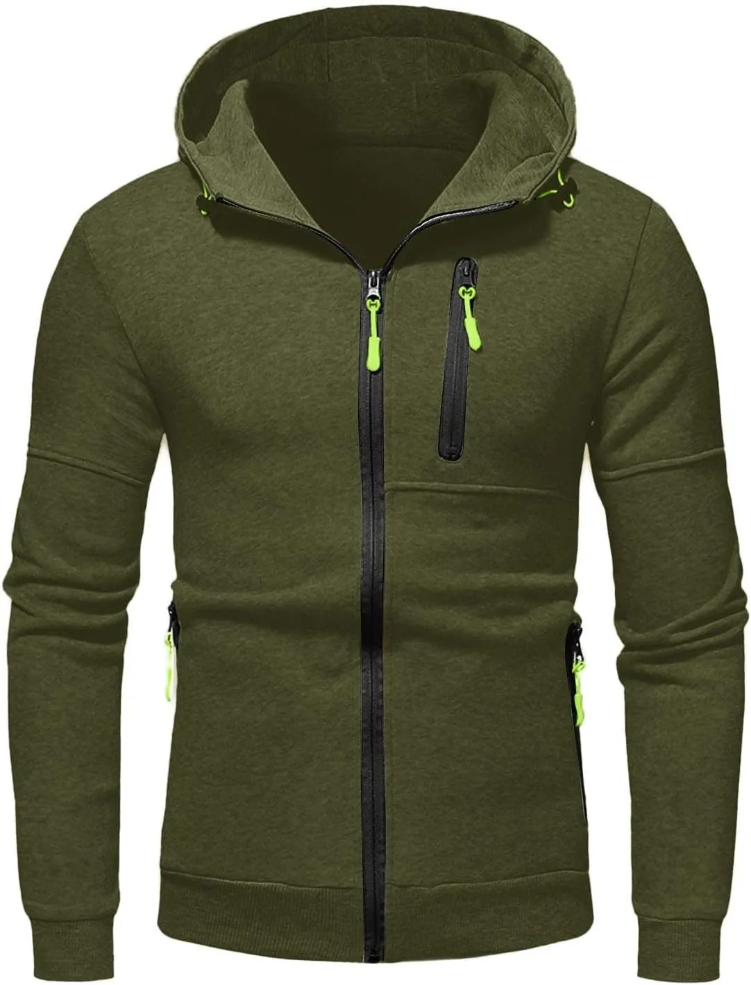 Hoodies for Men Full Zip Lightweight Sweatshirt Winter Fashion Hooded Casual Sports Tops with Pockets