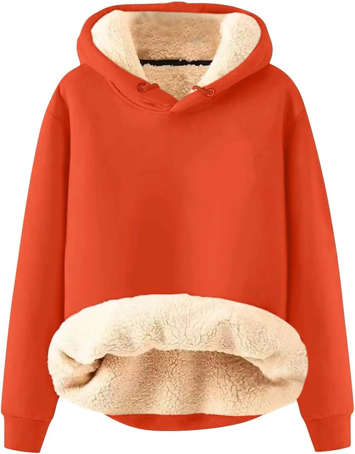 Hoodies for Men Long Sleeve Drawstring Hoodies Soild Hooded Shirt Winter Thick Pullover Basic Hoodie Kangaroo Pocket