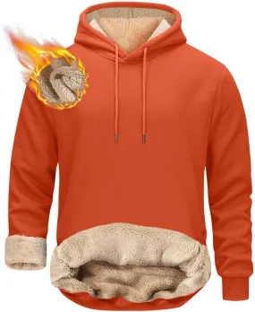 Hoodies for Men Long Sleeve Drawstring Hoodies Soild Hooded Shirt Winter Thick Pullover Basic Hoodie Kangaroo Pocket