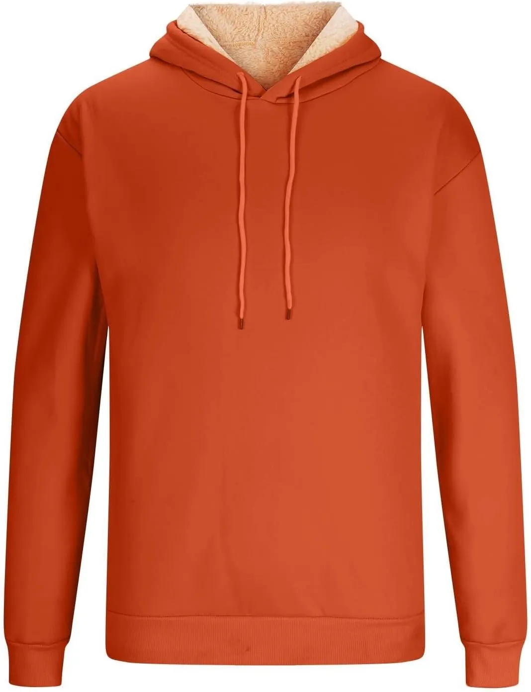 Hoodies for Men Long Sleeve Drawstring Hoodies Soild Hooded Shirt Winter Thick Pullover Basic Hoodie Kangaroo Pocket