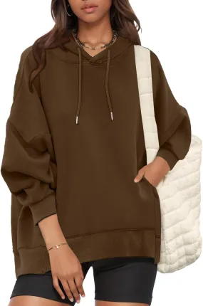 Hoodies for Women Womens Oversized Fleece Sweatshirts Long Sleeve Pullover with Pocket 2024 Fall Winter Outfits