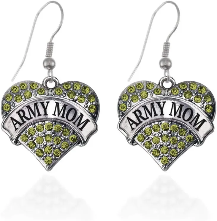Inspired Silver - Silver Pave Heart Charm French Hook Drop Earrings with Cubic Zirconia Jewelry