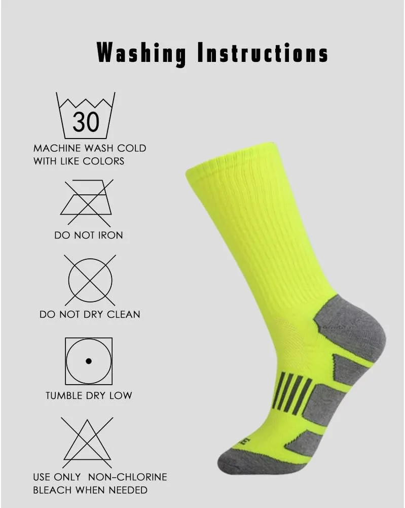 JOYNÉE Mens 6 Pack Athletic Cushion Crew Socks Performance Running Socks