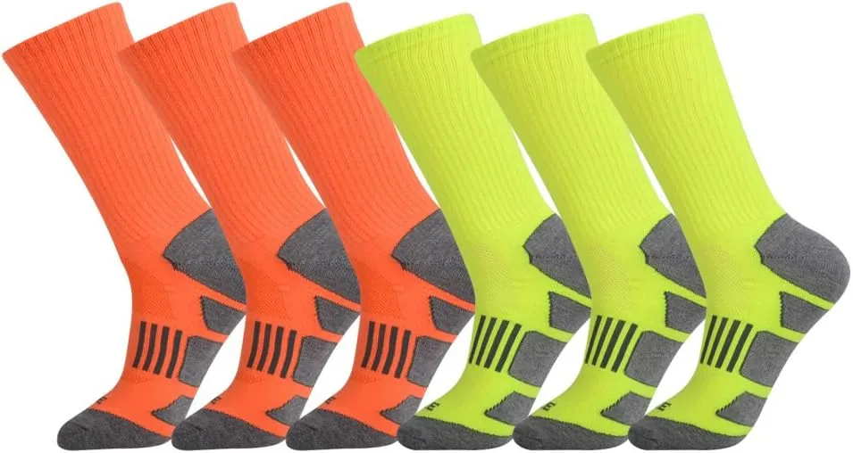 JOYNÉE Mens 6 Pack Athletic Cushion Crew Socks Performance Running Socks
