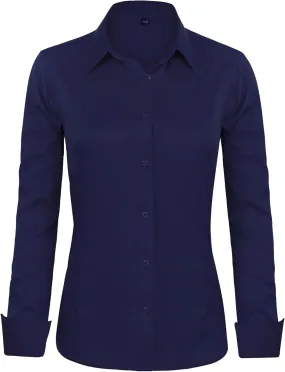 J.VER Womens Dress Shirts Long Sleeve Button Down Shirts Wrinkle-Free Solid Work Blouse