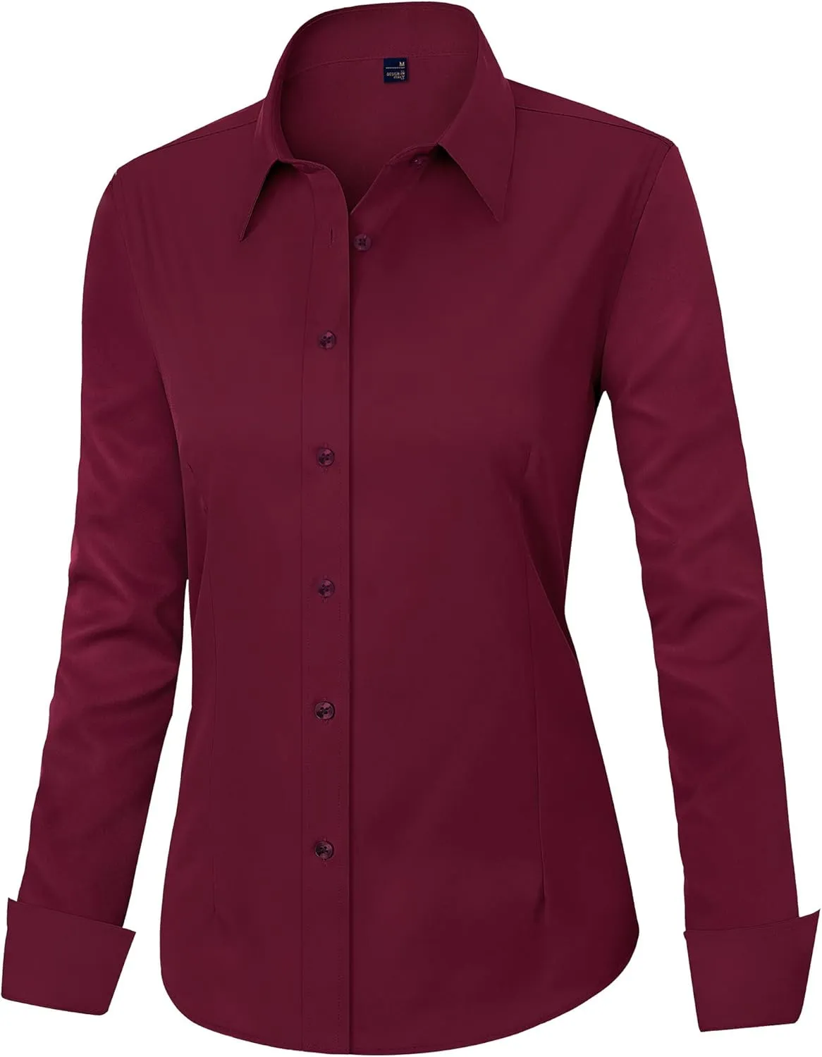 J.VER Womens Dress Shirts Long Sleeve Button Down Shirts Wrinkle-Free Solid Work Blouse