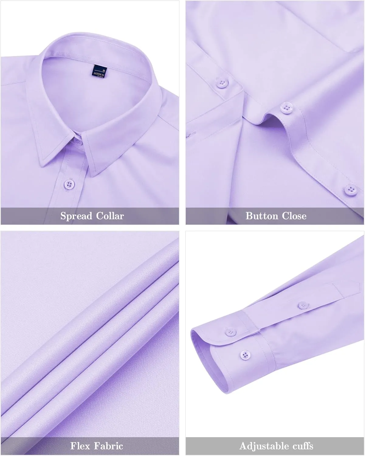 J.VER Womens Dress Shirts Long Sleeve Button Down Shirts Wrinkle-Free Solid Work Blouse