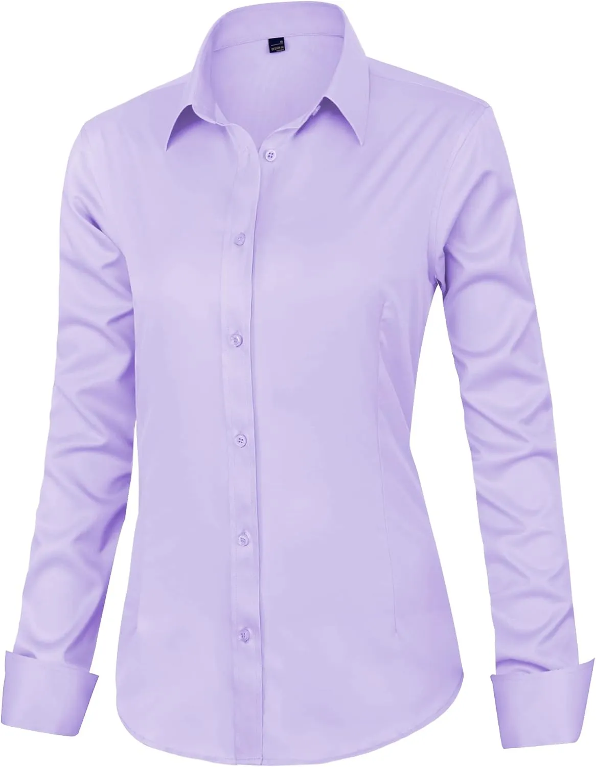 J.VER Womens Dress Shirts Long Sleeve Button Down Shirts Wrinkle-Free Solid Work Blouse
