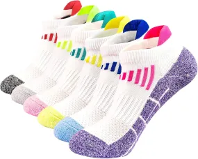 J.WMEET Womens Ankle Socks Athletic Running No Show Cushioned Sport Socks for Women 6 Pairs