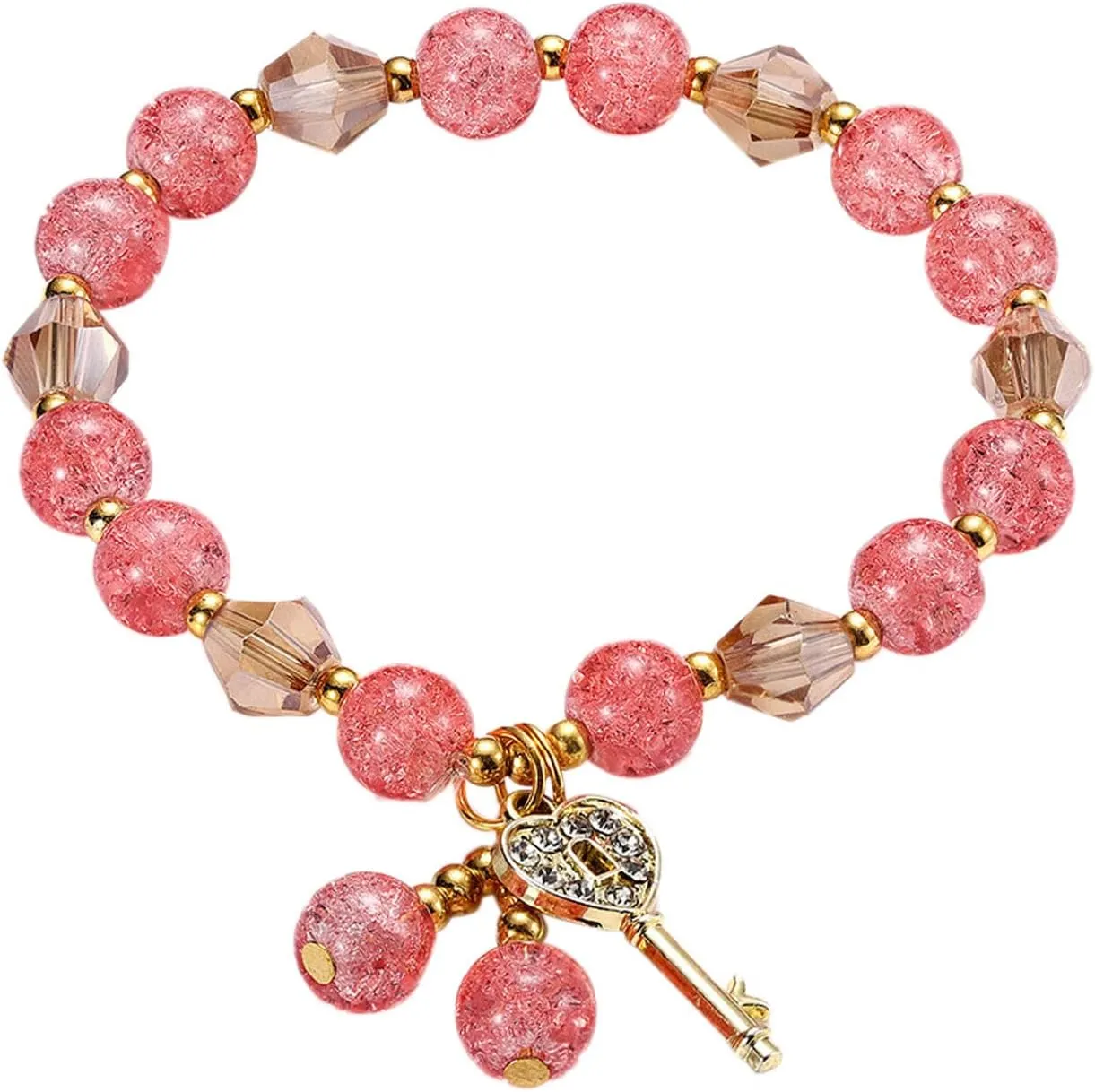 Ladies Multicolor Stretch Beaded Bracelet Stackable Beaded Bracelet Layered Beaded Adjustable Small Stud Earring
