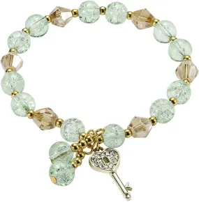 Ladies Multicolor Stretch Beaded Bracelet Stackable Beaded Bracelet Layered Beaded Adjustable Small Stud Earring