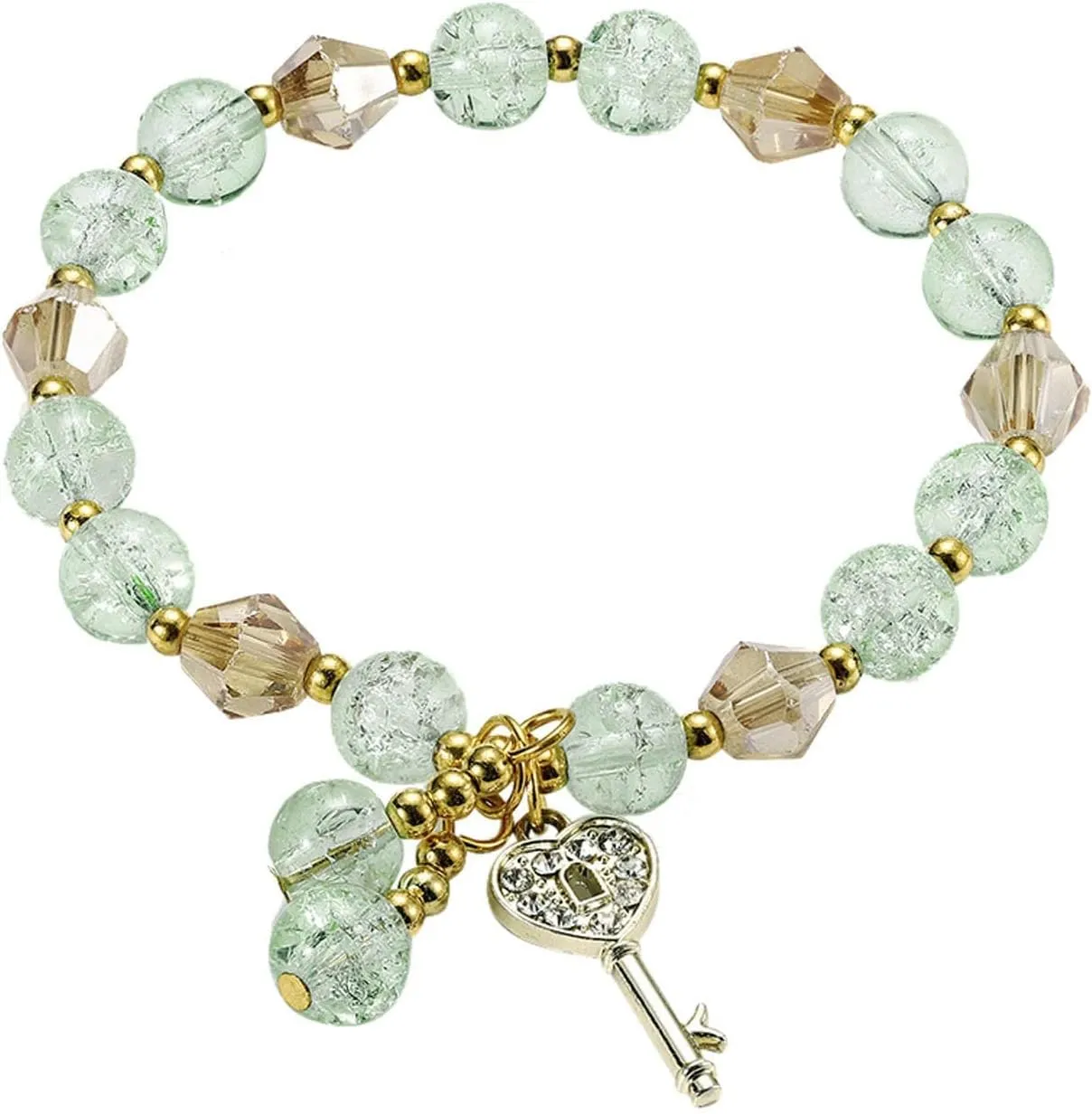 Ladies Multicolor Stretch Beaded Bracelet Stackable Beaded Bracelet Layered Beaded Adjustable Small Stud Earring
