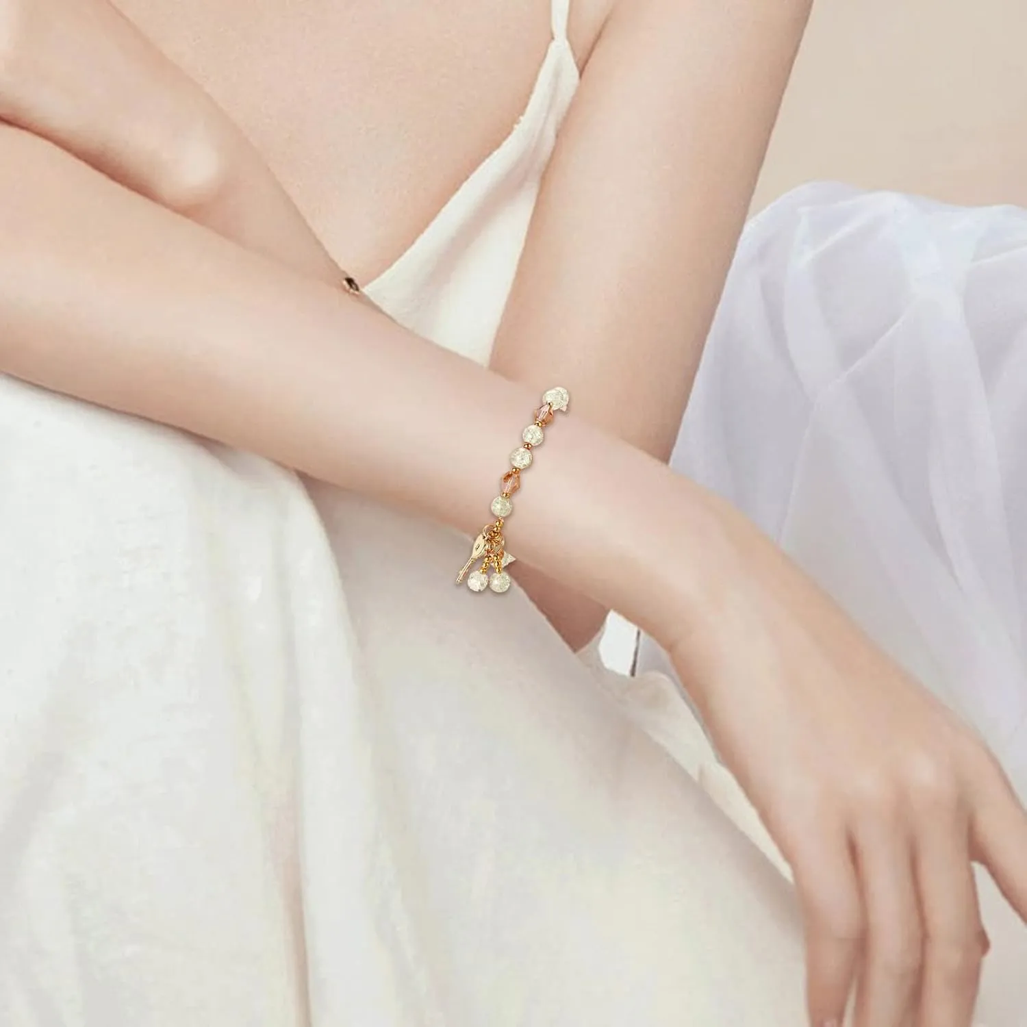 Ladies Multicolor Stretch Beaded Bracelet Stackable Beaded Bracelet Layered Beaded Adjustable Small Stud Earring