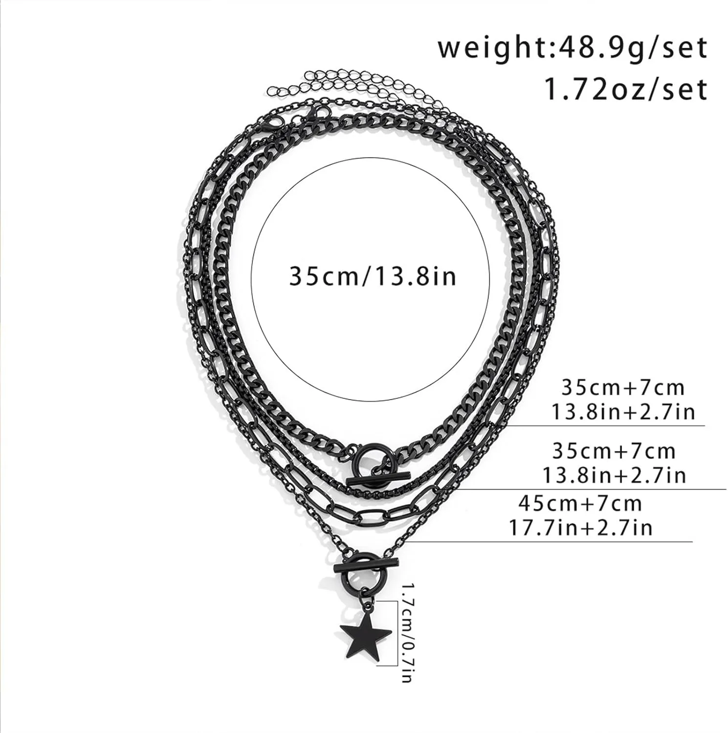 Layered Choker Necklace for Women Heart Pendant Stack Layered Cuban Paperclip Snake Chain Necklaces Trendy Retro Coin Dainty Pendant Gothic Black Necklaces Toggle Clasp Necklace for 4Pcs