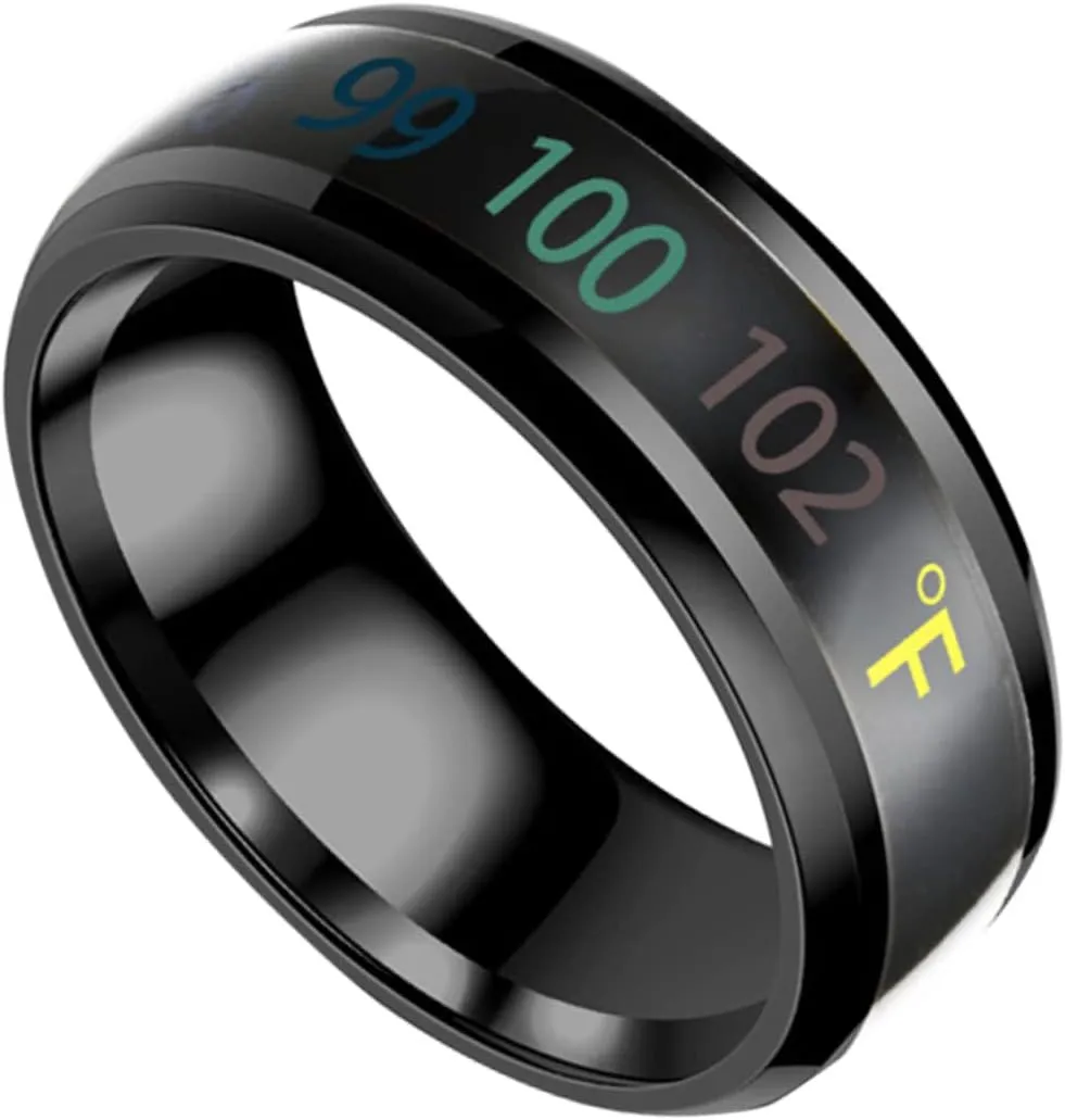 LIFKOME Sensitive Couple Ring Mens Ring Rings for Couples Temperature Monitor Rings Couple Rings Temperature