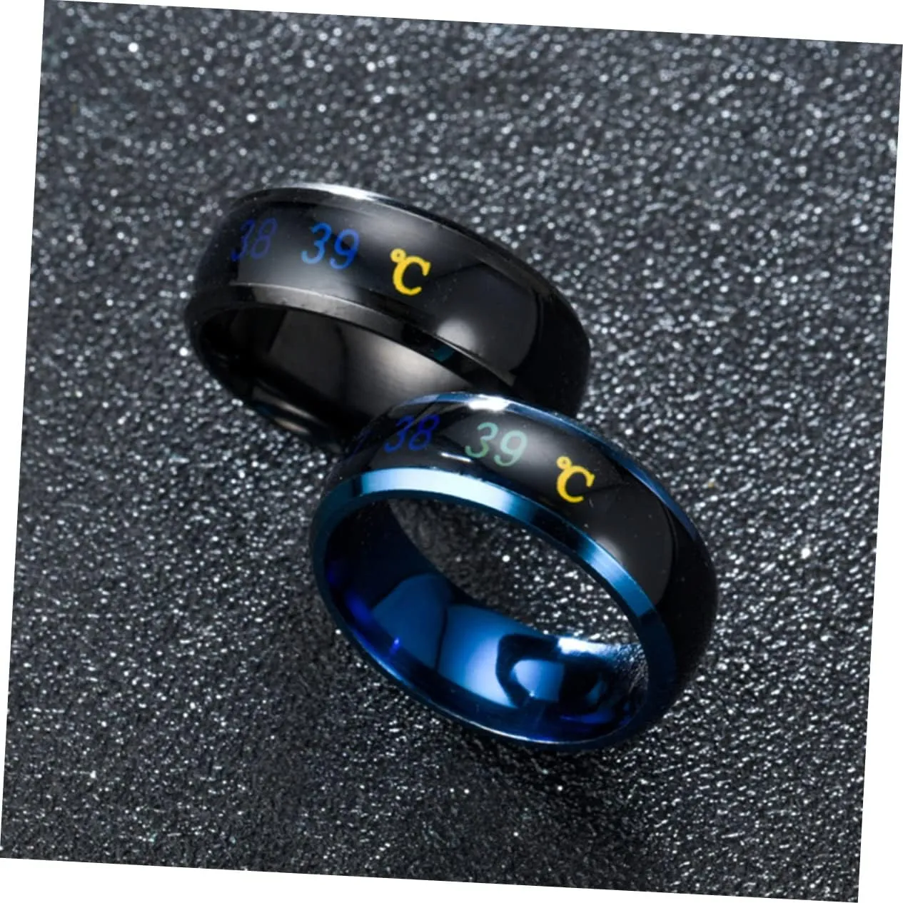 LIFKOME Sensitive Couple Ring Mens Ring Rings for Couples Temperature Monitor Rings Couple Rings Temperature