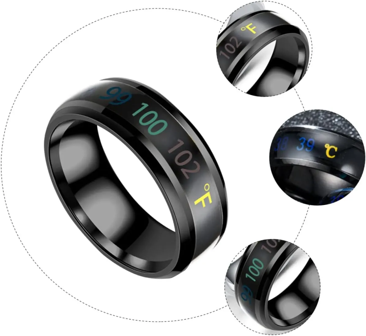 LIFKOME Sensitive Couple Ring Mens Ring Rings for Couples Temperature Monitor Rings Couple Rings Temperature