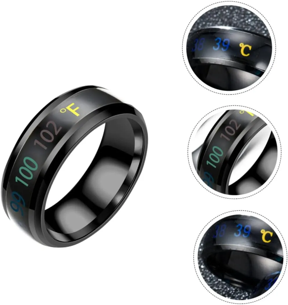 LIFKOME Sensitive Couple Ring Mens Ring Rings for Couples Temperature Monitor Rings Couple Rings Temperature