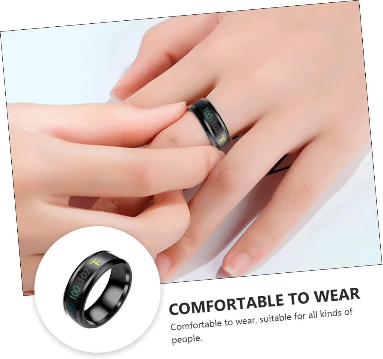 LIFKOME Sensitive Couple Ring Mens Ring Rings for Couples Temperature Monitor Rings Couple Rings Temperature