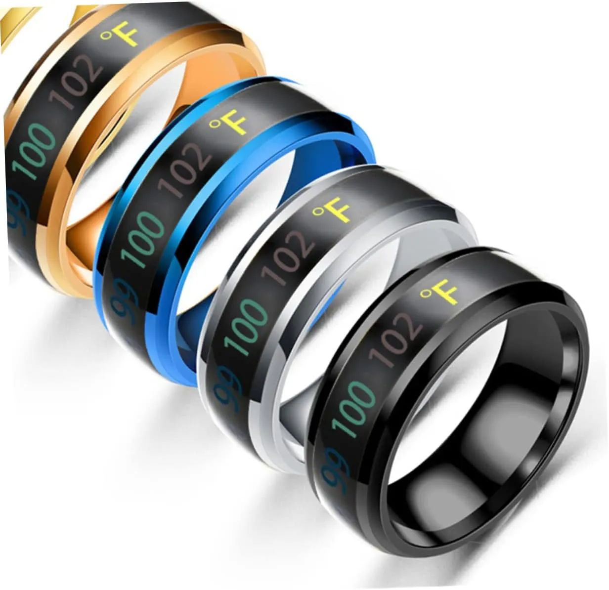 LIFKOME Sensitive Couple Ring Mens Ring Rings for Couples Temperature Monitor Rings Couple Rings Temperature