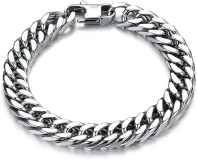 LIFKOME Titanium Steel Bracelet for Men Stainless Steel Mesh Chain Lobster Claw Buckle (20cm/8mm)