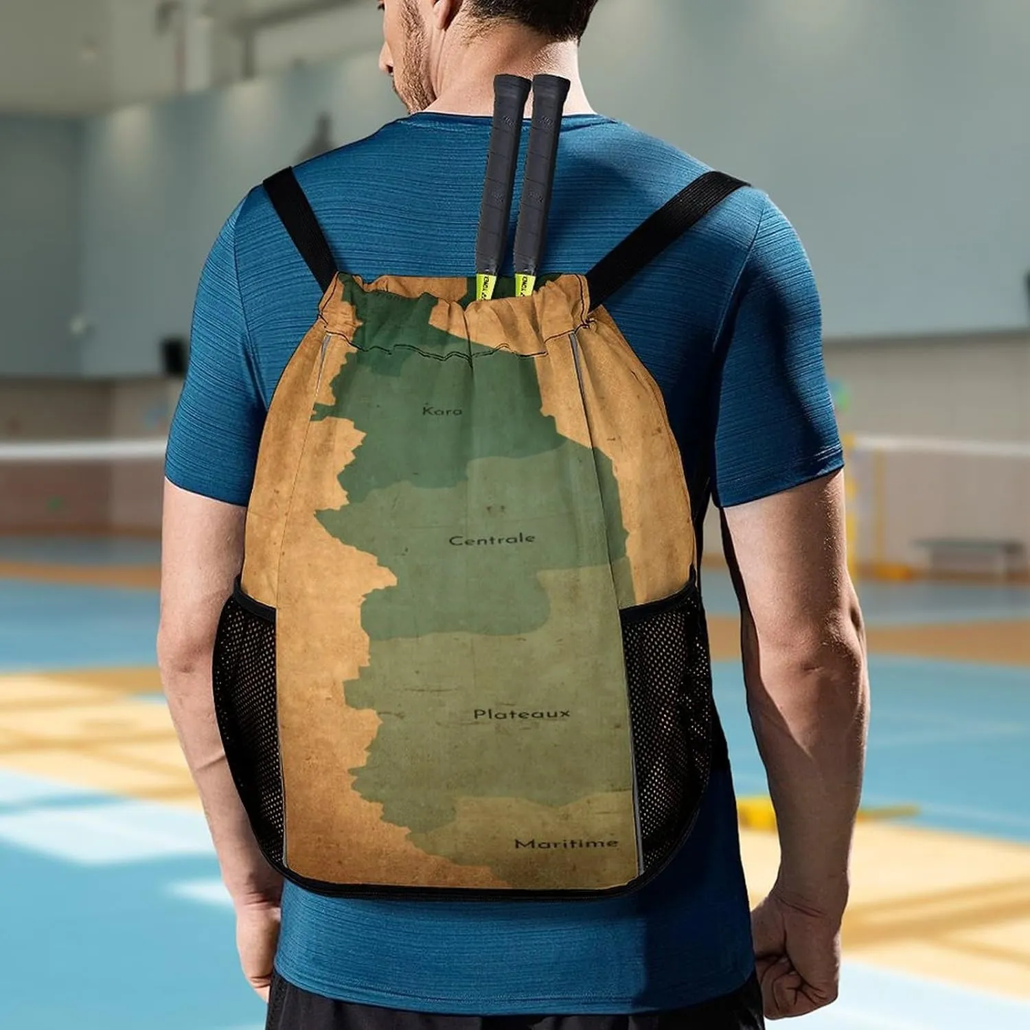 Map of Turkmenistan Storage Bag Drawstring Sports Pocket Backpack, Shoe Bags, Multi-Function Bags