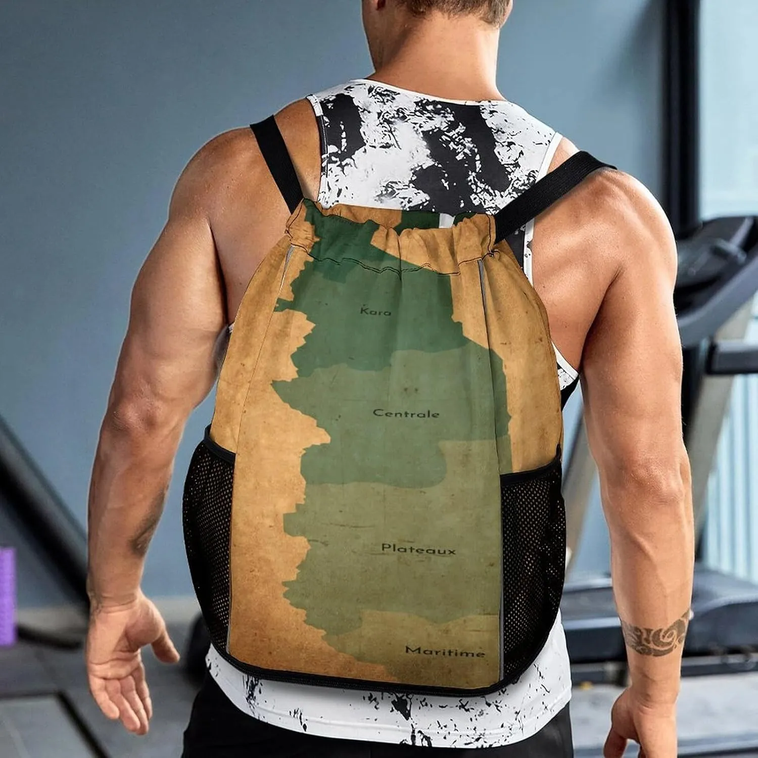 Map of Turkmenistan Storage Bag Drawstring Sports Pocket Backpack, Shoe Bags, Multi-Function Bags