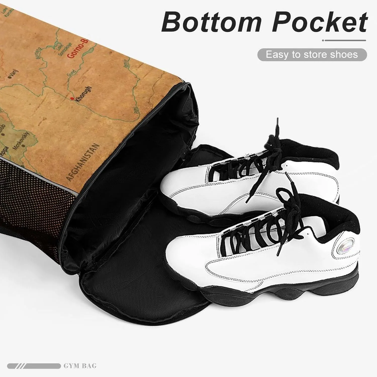 Map of Turkmenistan Storage Bag Drawstring Sports Pocket Backpack, Shoe Bags, Multi-Function Bags