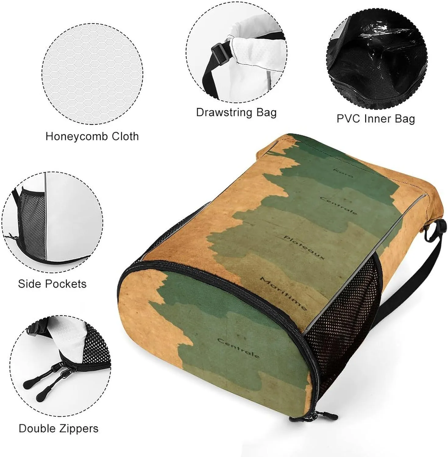 Map of Turkmenistan Storage Bag Drawstring Sports Pocket Backpack, Shoe Bags, Multi-Function Bags