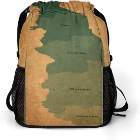 Map of Turkmenistan Storage Bag Drawstring Sports Pocket Backpack, Shoe Bags, Multi-Function Bags