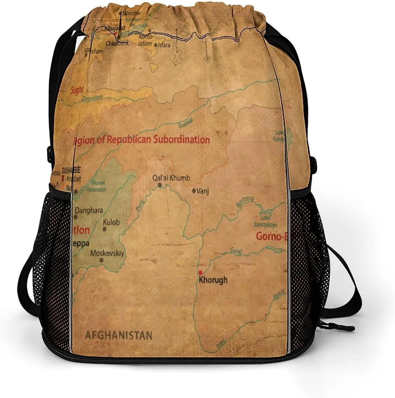 Map of Turkmenistan Storage Bag Drawstring Sports Pocket Backpack, Shoe Bags, Multi-Function Bags