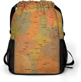 Map of Turkmenistan Storage Bag Drawstring Sports Pocket Backpack, Shoe Bags, Multi-Function Bags