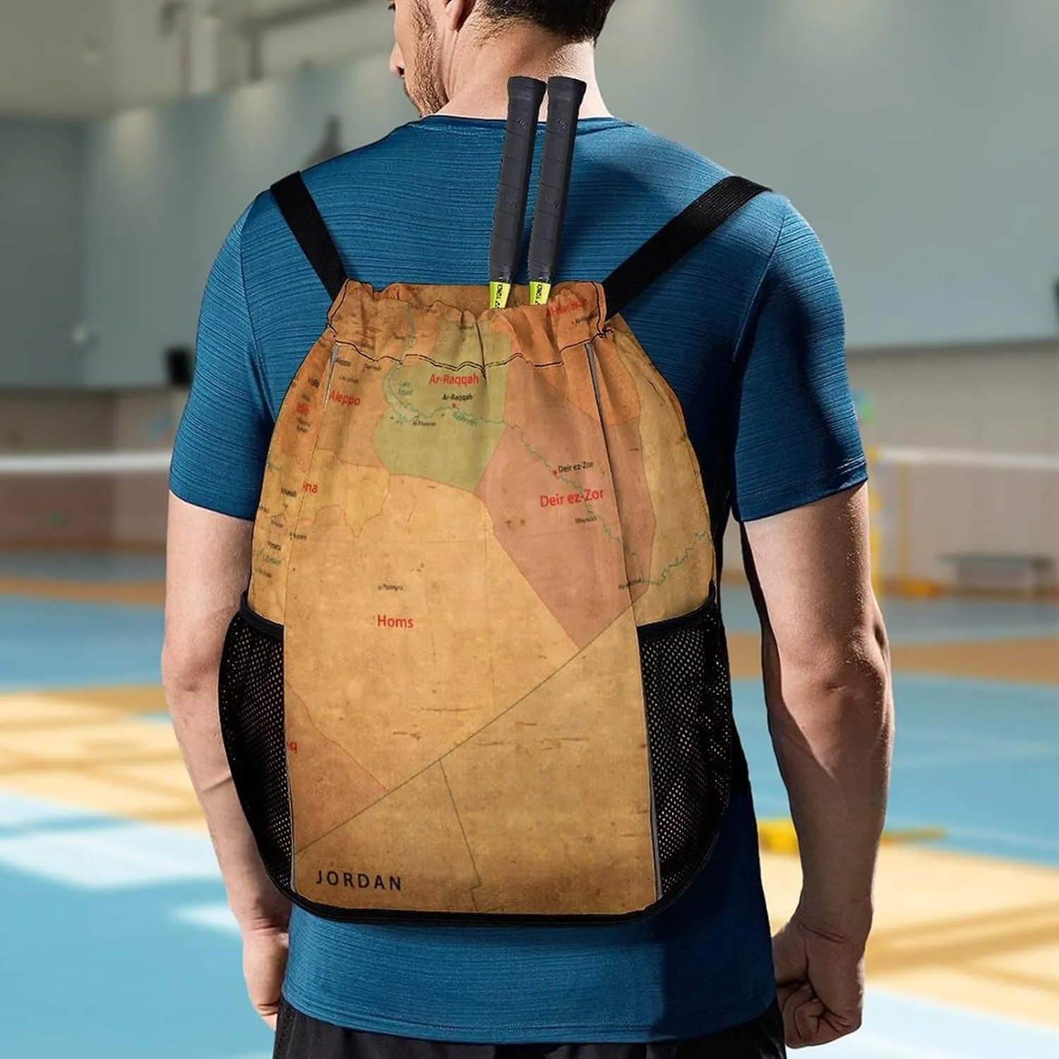 Map of Turkmenistan Storage Bag Drawstring Sports Pocket Backpack, Shoe Bags, Multi-Function Bags