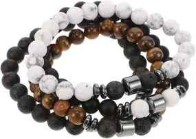 Matching Couple Bracelets 8mm Natural Stone Beaded Bracelet Stretchable Friendship for Men Women