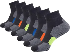 Mens Ankle Athletic Socks Quarter Cushioned Sports Running Casual Sock 6 Pack