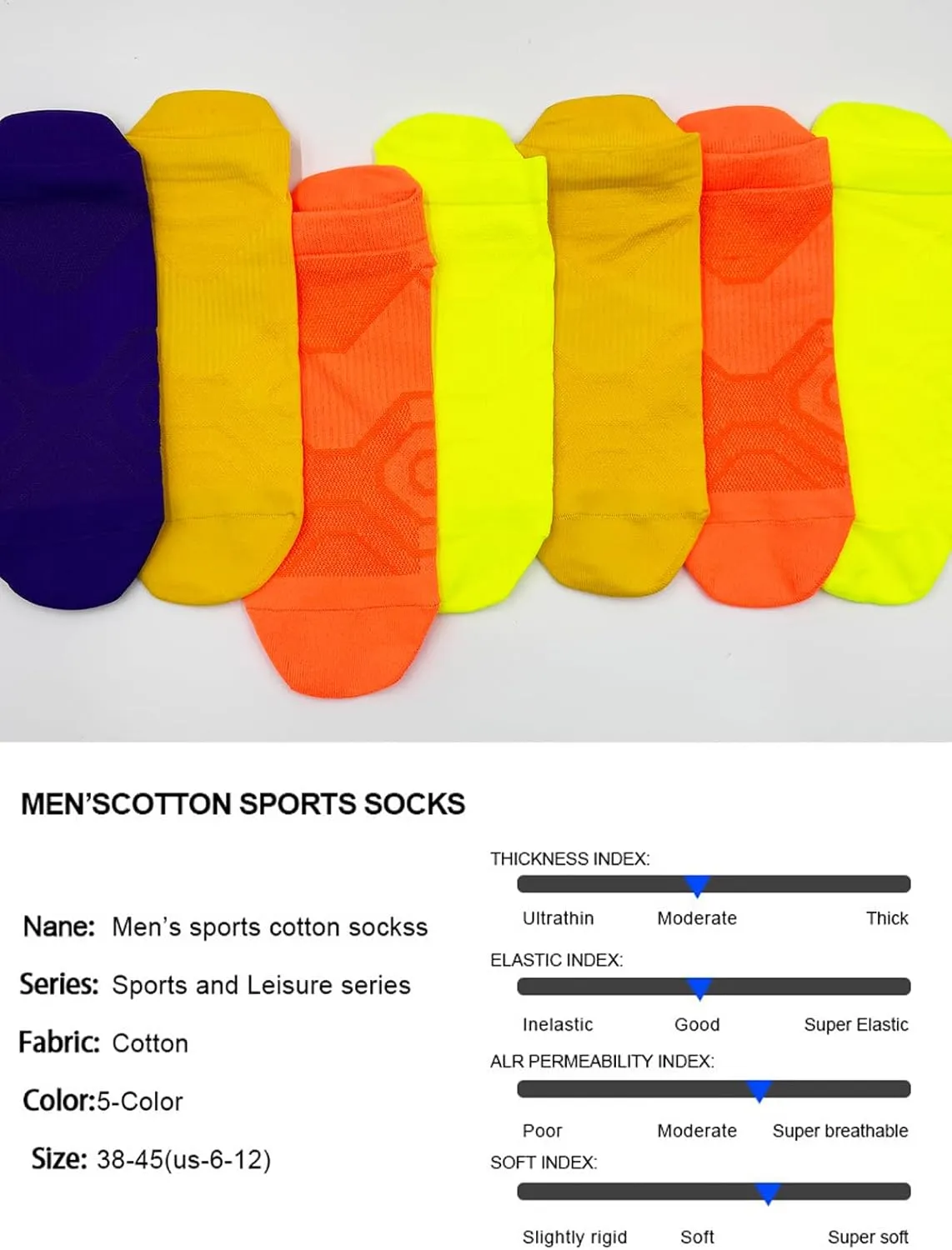 Mens Ankle Socks Athletic Running Socks 5 Pairs Thin Short Socks Shallow Breathable Socks Quick Dry Boat Socks
