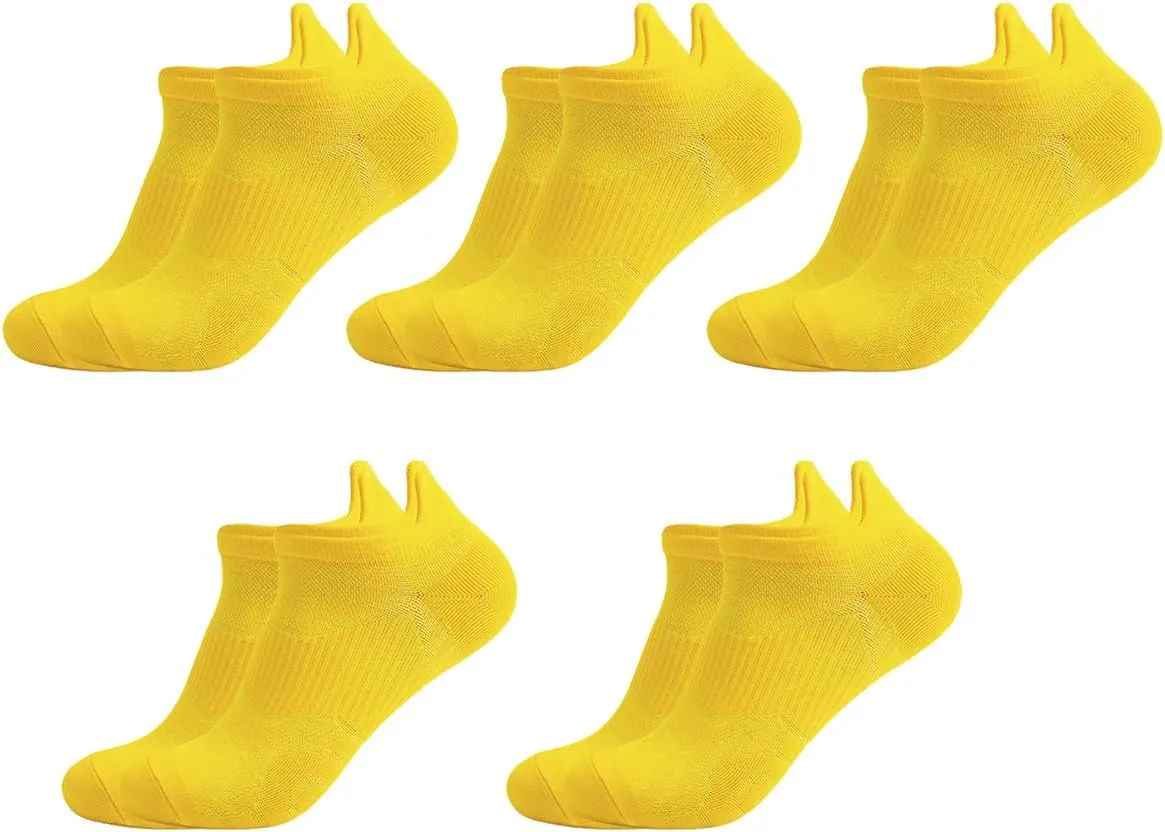 Mens Ankle Socks Athletic Running Socks 5 Pairs Thin Short Socks Shallow Breathable Socks Quick Dry Boat Socks