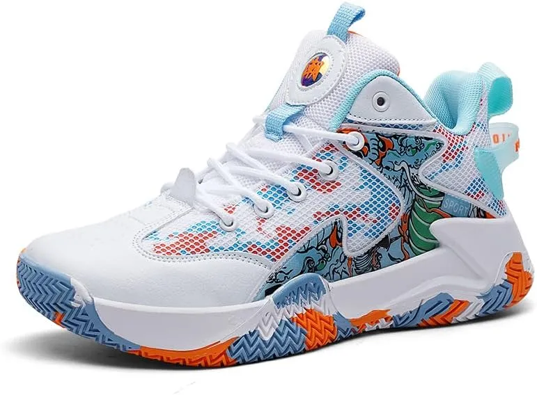 Mens Basketball Shoes Lightweight Non-Slip Breathable Sneakers Outdoor Fashion Training Shoes for Running Walking