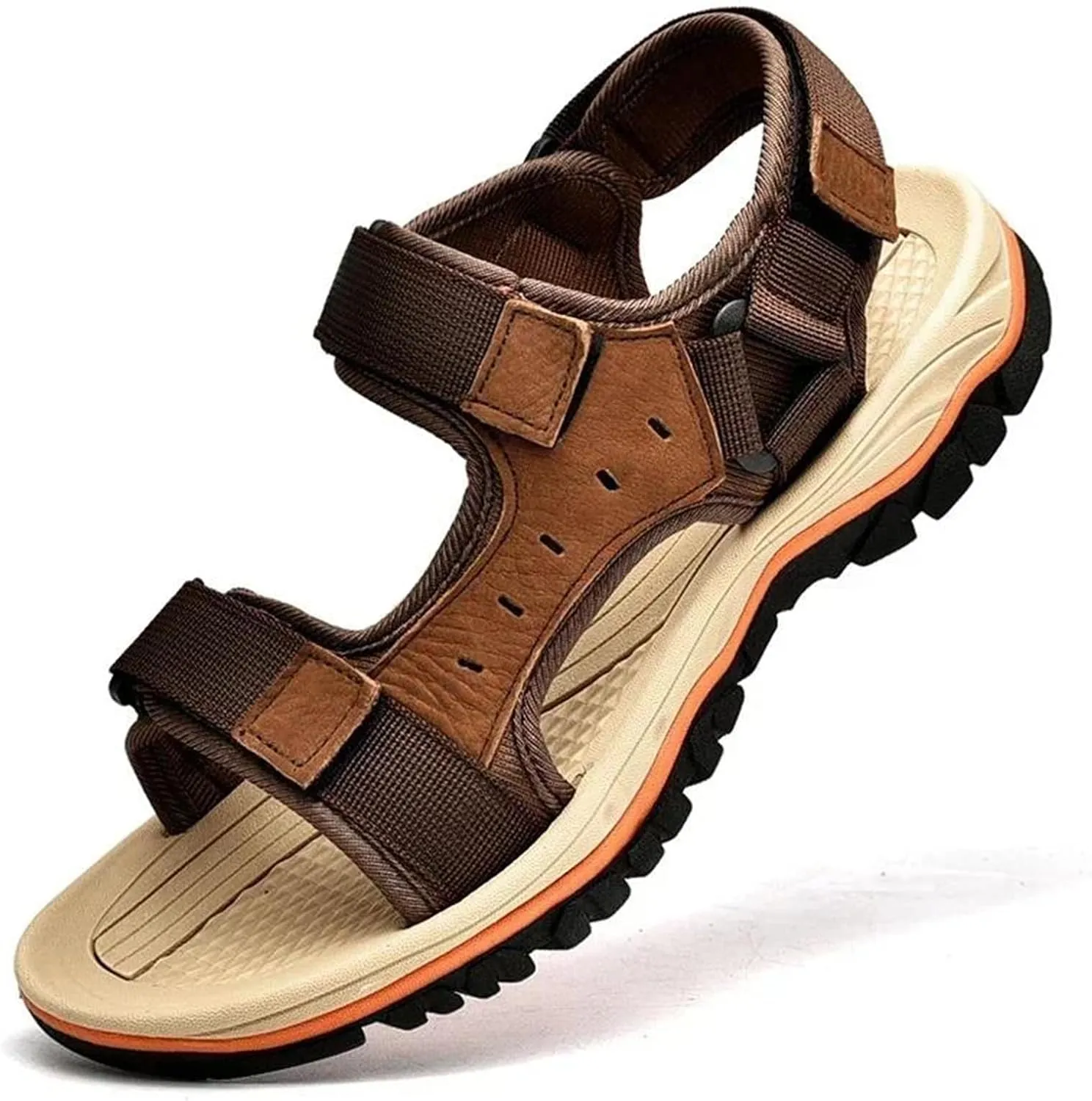 Mens Beach Leather Sandals Outdoor Sports Male Summer Shoes