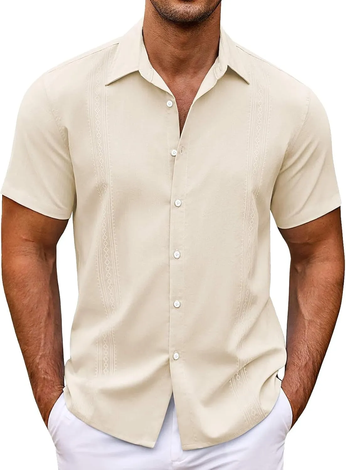 Mens Button Down T-Shirts Summer Beach Vacation Business Short Sleeve Shirts Trendy Causal Bassic Collared Golf Tops