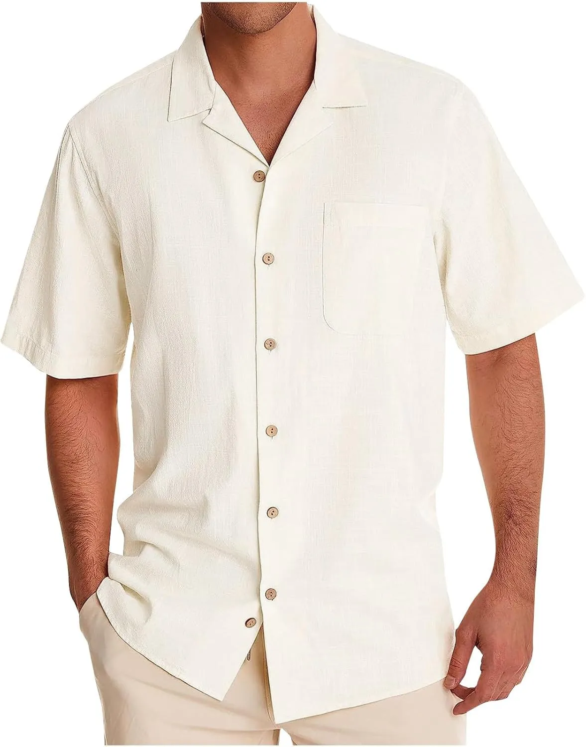 Men's Casual Button Down Shirts Lightweight Comfy Short Sleeve Shirt Summer Beach Top Fashion Vacation Shirts Outfit