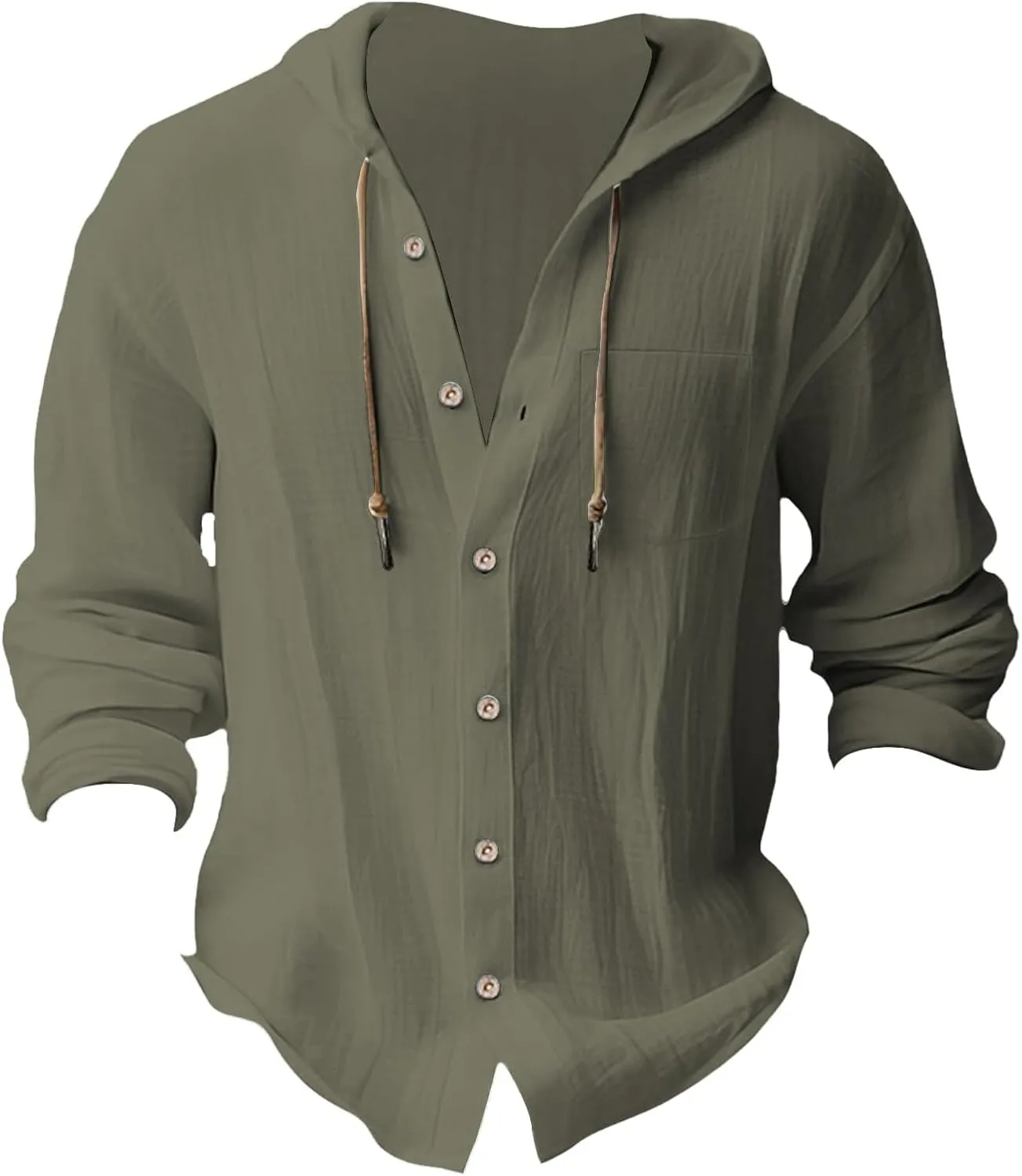 Mens Cotton Linen Shirts Casual Button Down Long Sleeve Hoodies Lightweight Summer Casual Hawaiian Beach Yoga Shirts