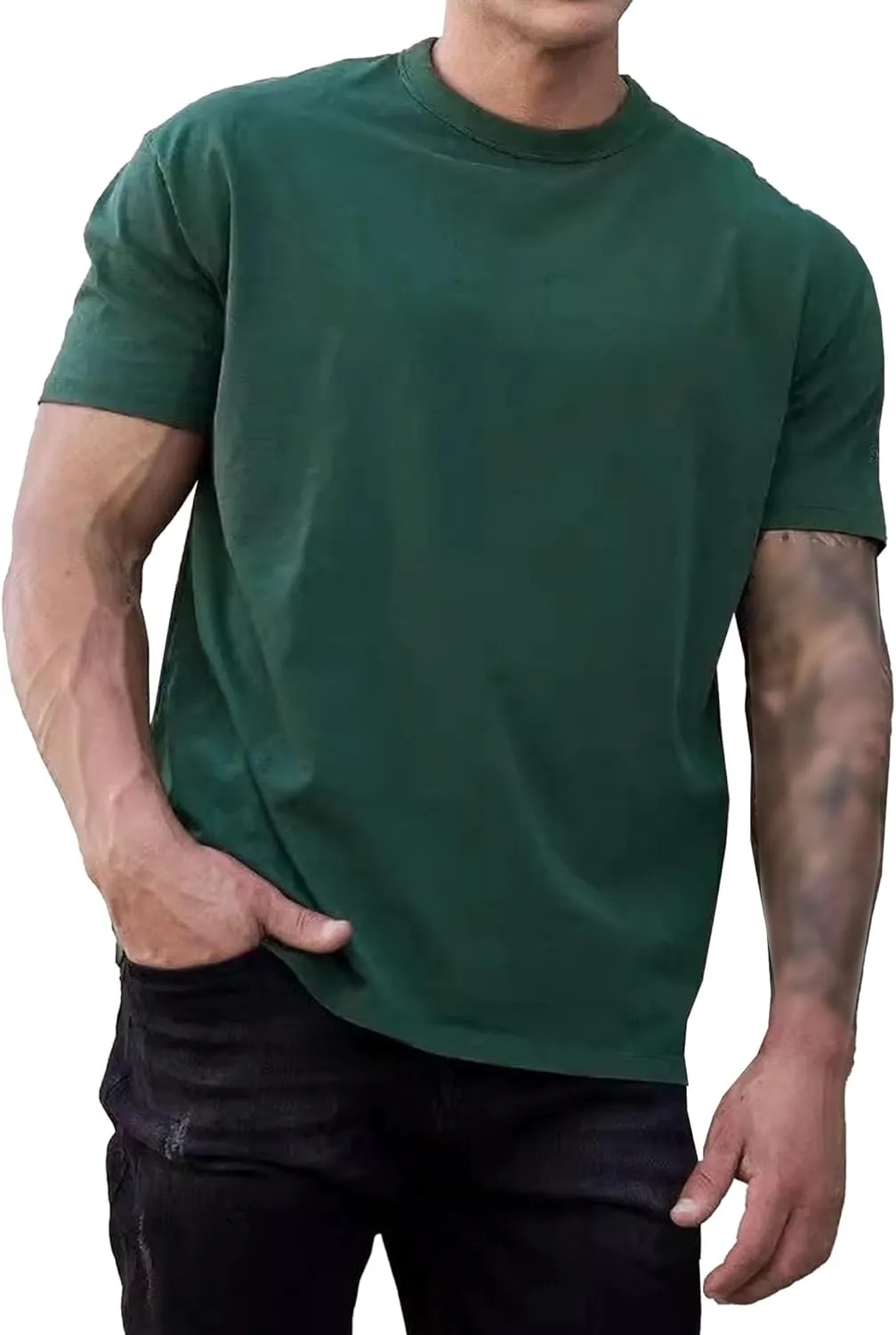 Men's Gym Workout Short Sleeve T-Shirts Moisture-Wicking Casual Athletic Shirts Slim Fit Lightweight Tees Tops