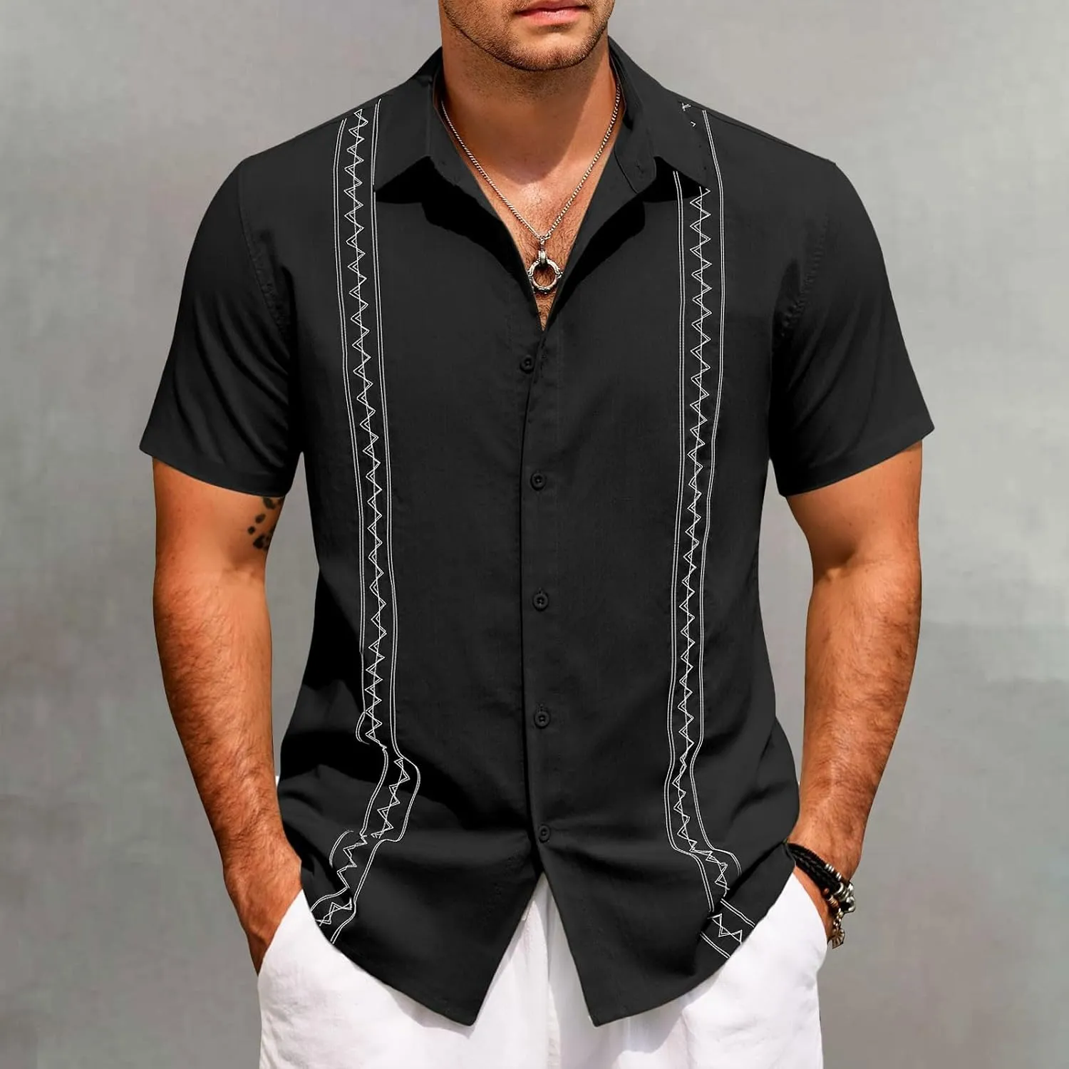 Men's Hawaiian Floral Shirts Cotton Linen Button Down Tropical T-Shirts Fashion Holiday Beach Summer Vacation Tops